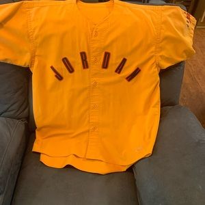 1991 Nike Jordan Orange and Black Baseball Jersey XL